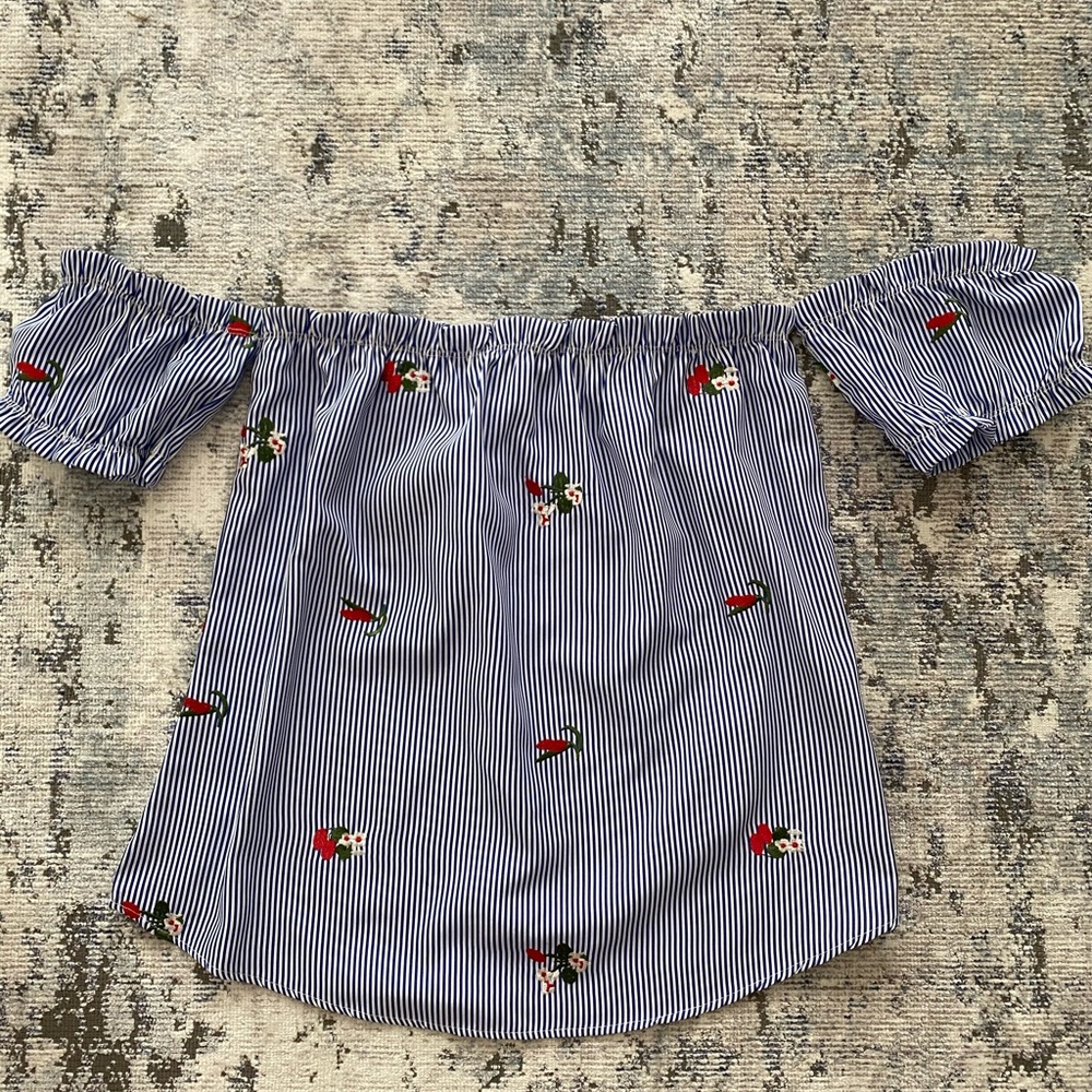 OTS Embroidered Rose Top